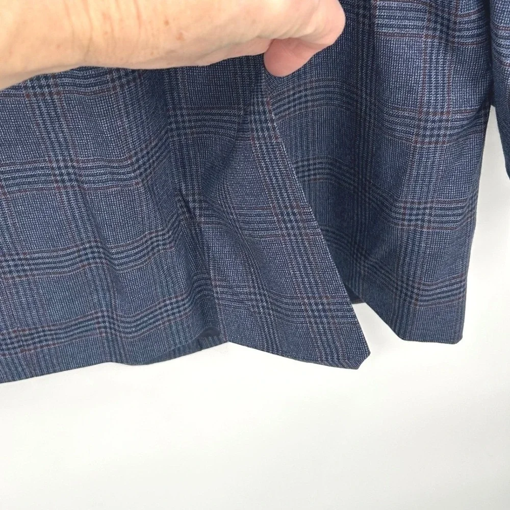 Jos. A. Bank Sport Coat Mens 50L Blue Glen Plaid 100% Wool Signature Big & Tall